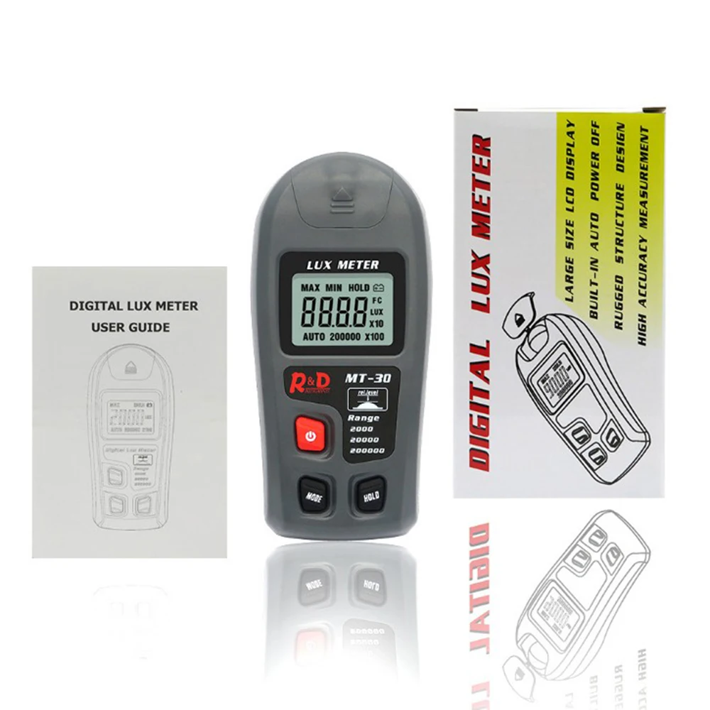 

MT-30 Handheld Multifunction Digital Luxmeter Visible Light Tester Luminometer Illuminance Instrument Portable Illuminance Meter