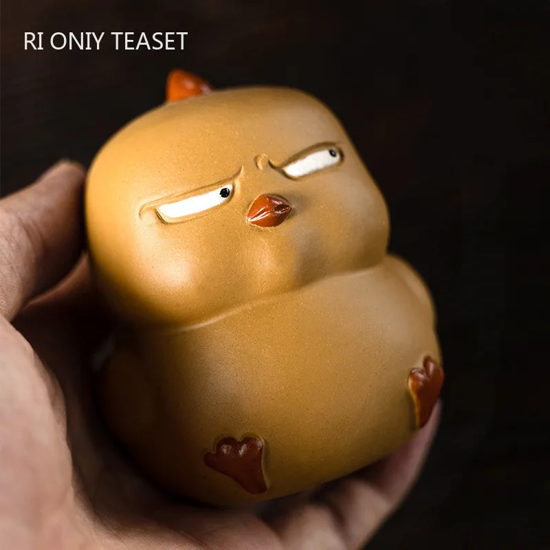 

Chinese Yixing Purple Clay Tea Pet Cute Animal Statue Art Tea Figurine Ornaments Handmade Sculpture Tea Set Decoration Gifts
