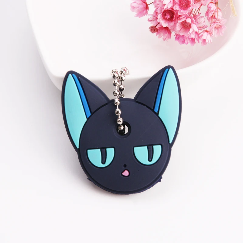 Cartoon Anime Cute Key Cover Cap Silicone Mickey Stitch Bear Keychain Women Gift Owl Porte Clef Minne Key Chain - Цвет: E03