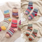 Женские зимние осенние носки 1 пара толстые вязаные шерстяные мягкие теплые повседневные носки цветные носки в винтажном стиле для женщин свободный размер