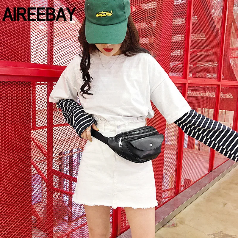 AIREEBAY Женская поясная сумка из искусственной кожи сумка-мессенджер для девочек