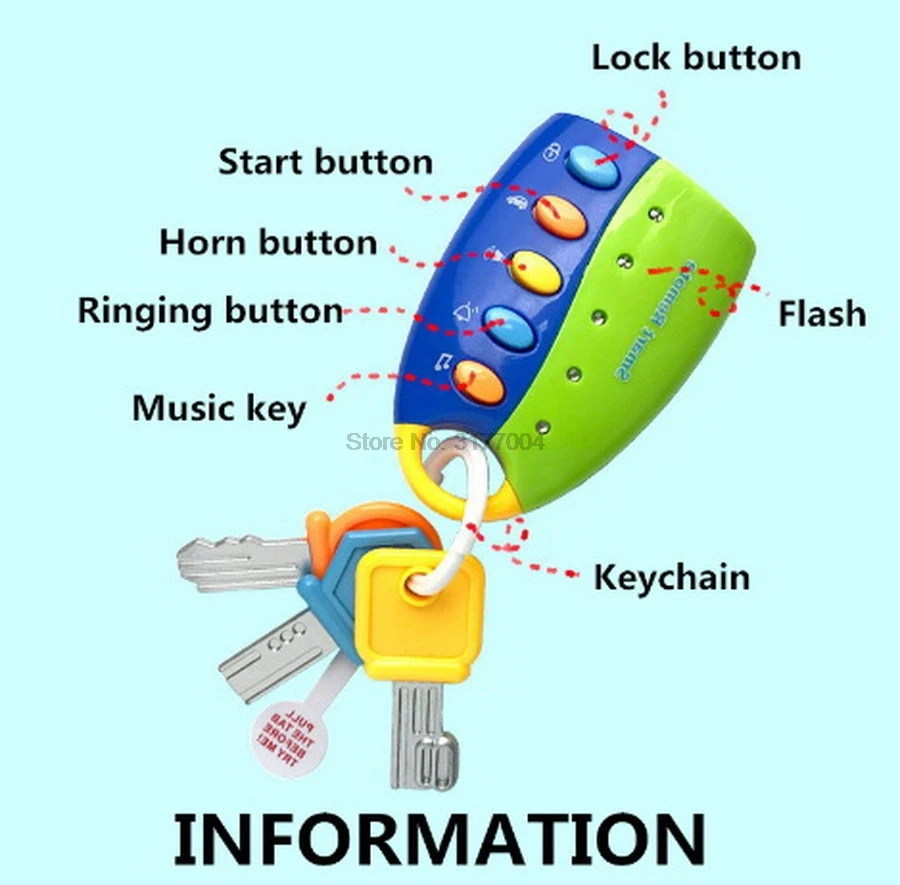 DHL 20 шт. Детские Обучающие музыкальные ключи для автомобиля голосовые игры умные