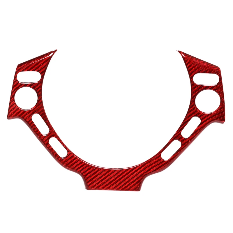 

For Nissan GTR R35 2008-2016 Real Carbon Fiber Steering Wheel Accent Button Switch Frame Cover Trim Car Accessories Red