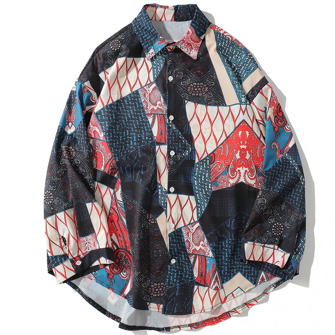 LACIBLE в японском стиле укиё геометрическим узором стильный кардиган с длинным