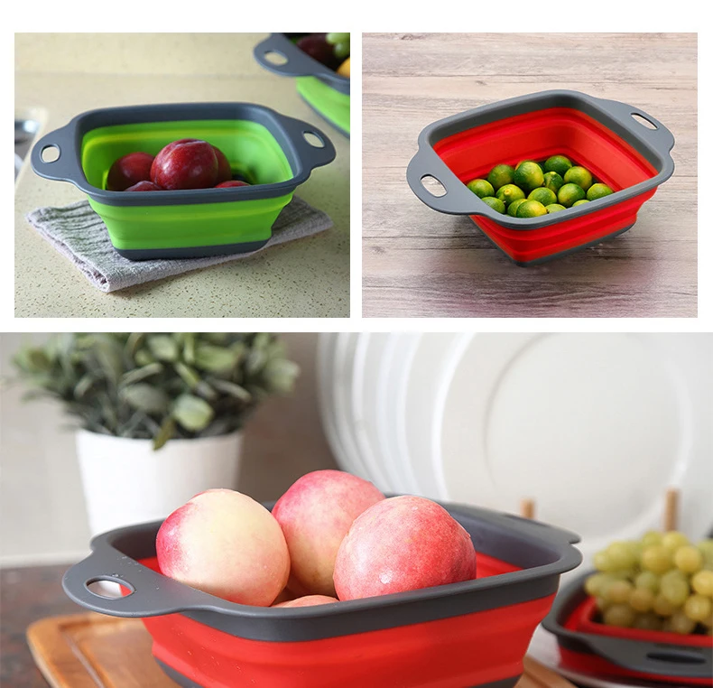 Складная бутылка воды/сливная корзина квадратный телескопическая складная