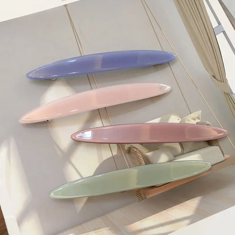 

Fashion Marble Textured Geometric Hairpin Solid Color Hair Claws Narrow Thin Hair Barrettes Women Elegant Hair Accessories