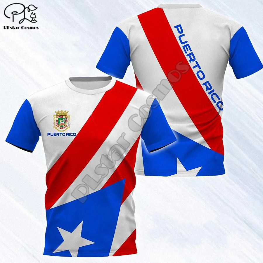 

PLstar Cosmos 2021 Puerto Rico Flag Emblem New Fashion Men/Women T-Shirts 3d Printed Summer Short-Sleeve Top Streetwear Style-22
