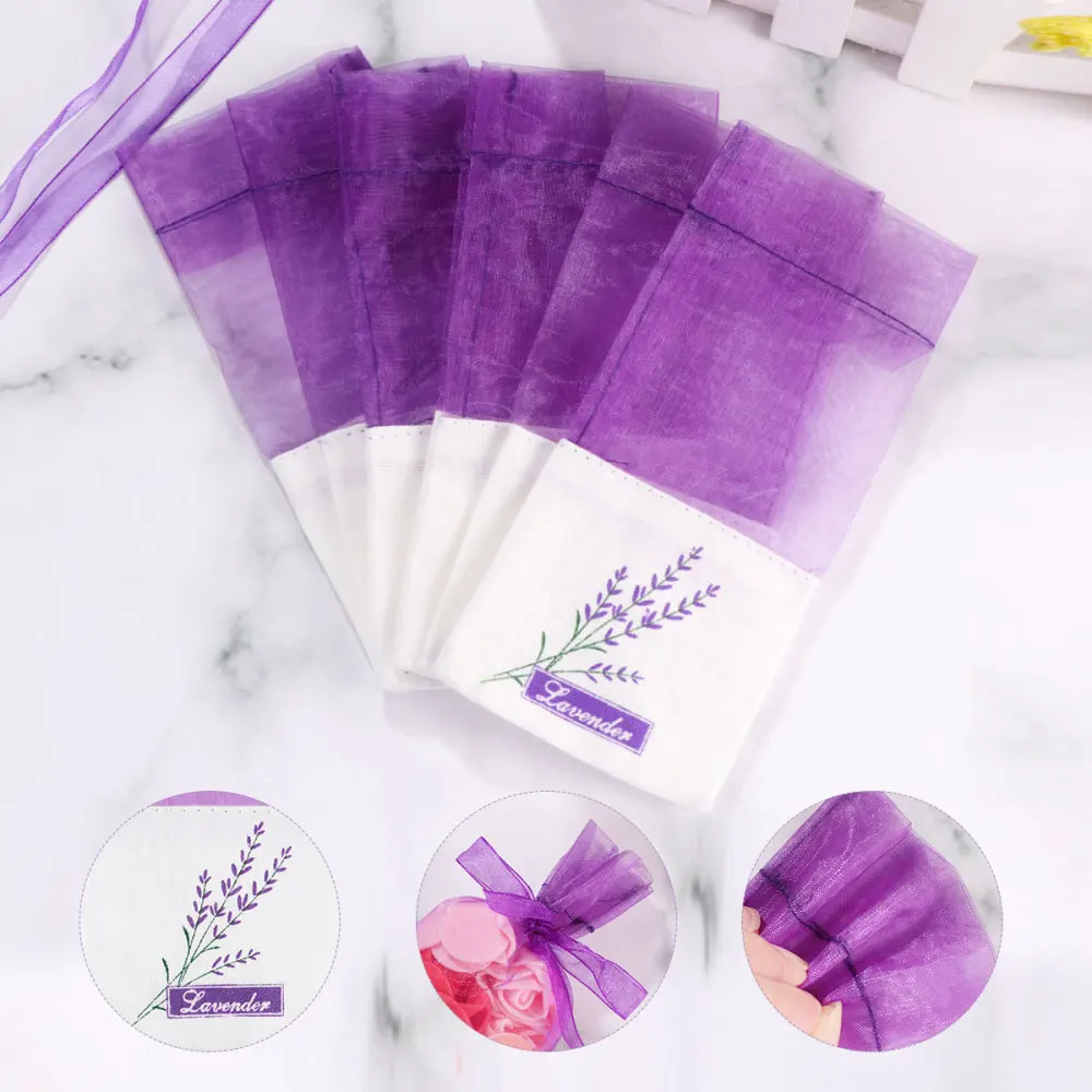 

Vosarea 30pcs Empty Sachets Bag Flower Printing Fragrance Lavender Sachet Bag Purse (New Style) - Deep Purple