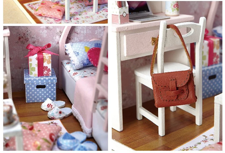DIY деревянный дом Miniaturas с мебели DIY миниатюрный дом Каса Кукольный дом игрушки для детей подарки на день рождения коробка театр M33