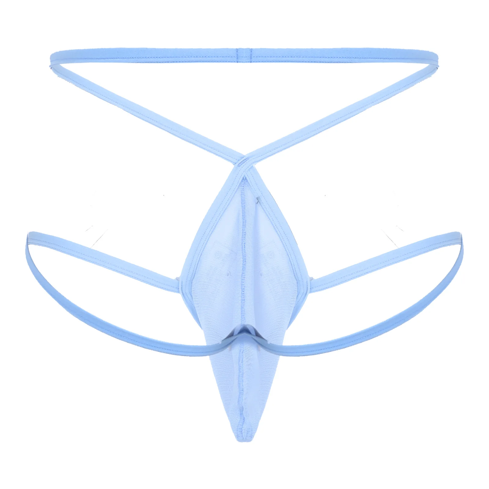 

Mens Erotic Lingerie Briefs Transparent Mesh G-string Thong Underpants Low Rise Elastic Waistband Bulge Pouch Underwear Panties