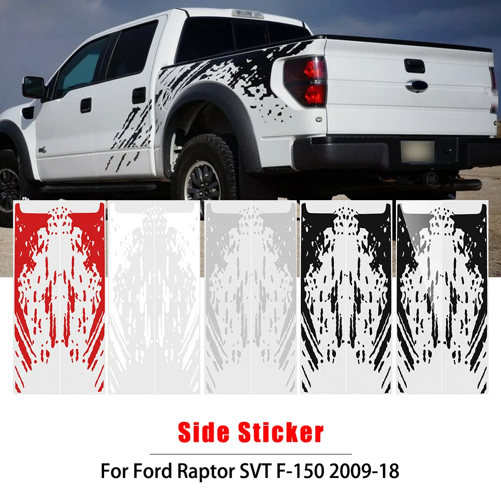 

Side Bed Mud Splash Kit Decal Sticker Vinyl For Ford Raptor SVT F-150 2009-2018 Car Door Side Stickers Wholesale Quick delivery