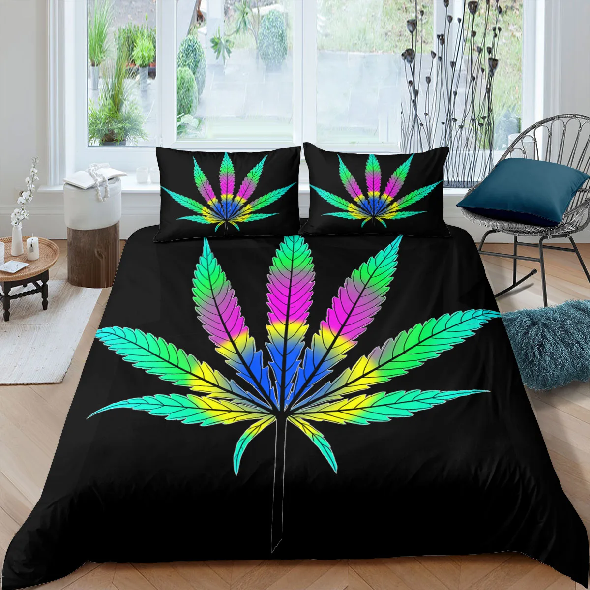 

3D Bedding Set Maple Leaf 2/3pc Luxury Duvet Cover Soft Home Textiles Kids Adults Quilt Cover Pillowcase Twin/Queen/King Size
