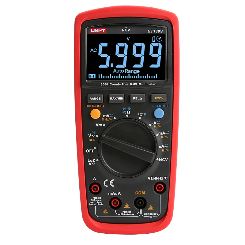 

UNI-T UT139A UT139B UT139C UT139D UT139E UT139S True RMS Digital Multimeter MAX/MIN/REL modes Auto/manual Ranges Selectable