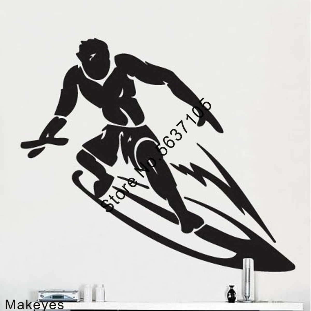 Волнистые настенные наклейки Makeyes для серфинга, домашнее Спортивное украшение, настенные наклейки Sufer, крутой узор, настенное украшение, винтажные настенные картины Q852
