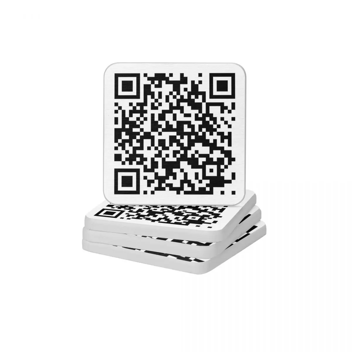 

Rickroll Never Gonna Give You Up QR Diatomite Square Round Coaster Eco-friendly Cup Bonsai Mat Soap Toothbrush Pad Diameter 10cm