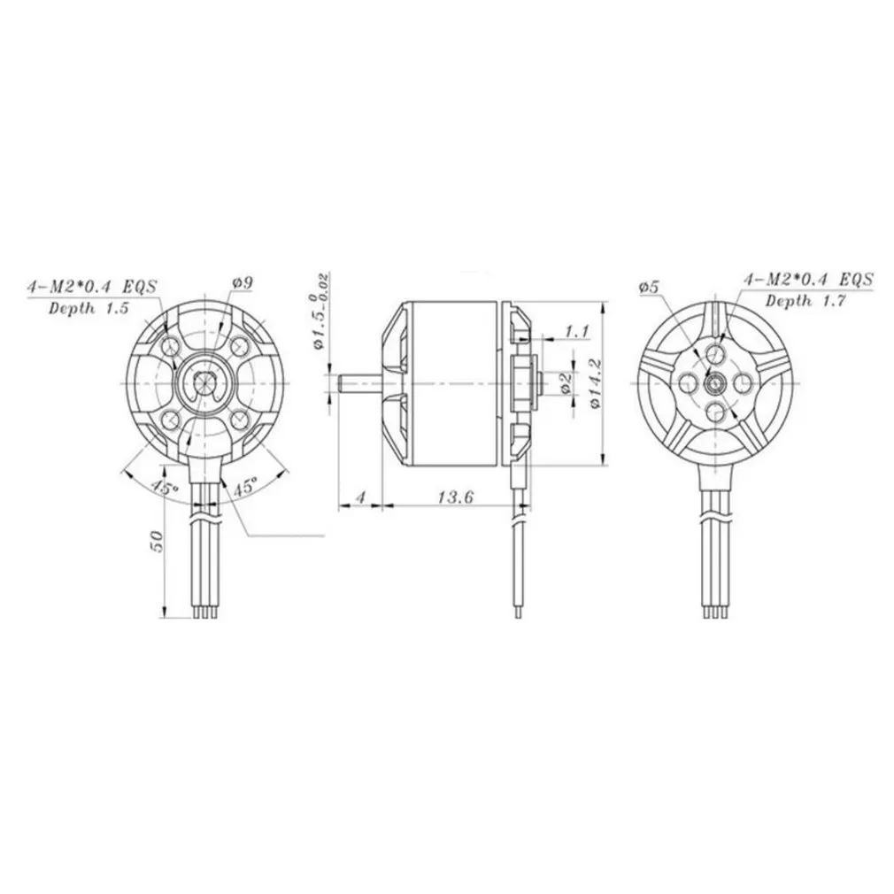 

4pcs 1106 7500KV 3-4S Mini Brushless Motor for RC Remote Control FPV Racing Drone Multicopter Propeller DIY Spare Part