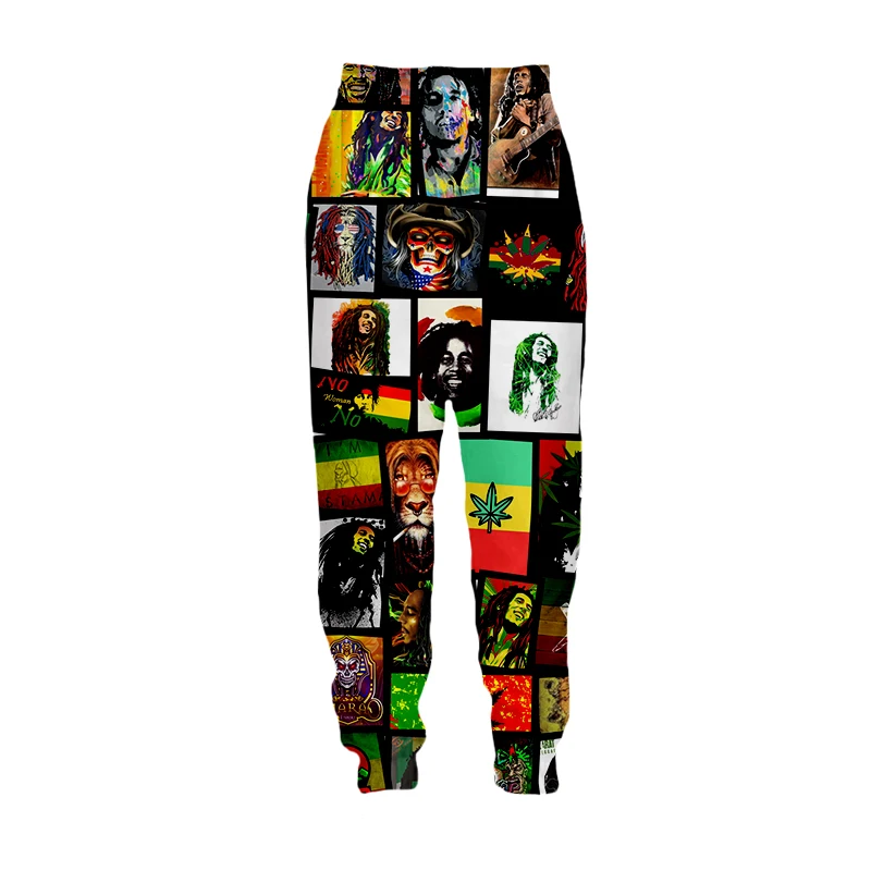 

SONSPEE Unisex Long Pant Streetwear Adult Novelty Fashion Casual Trousers Singer Bob Marley 3D Printing Harajuku Men Sweatpants