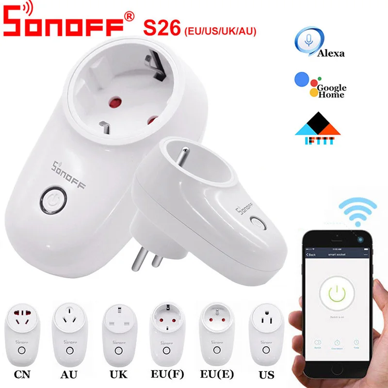 Умная розетка Sonoff S26 с Wi Fi Беспроводные Розетки
