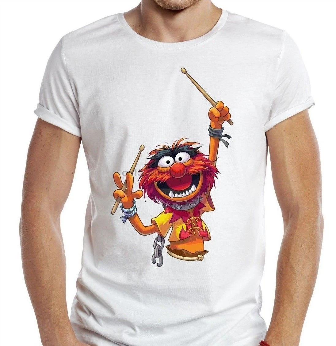 Футболка с изображением животных белая футболка Muppet 70S 80s 90s в стиле ретро