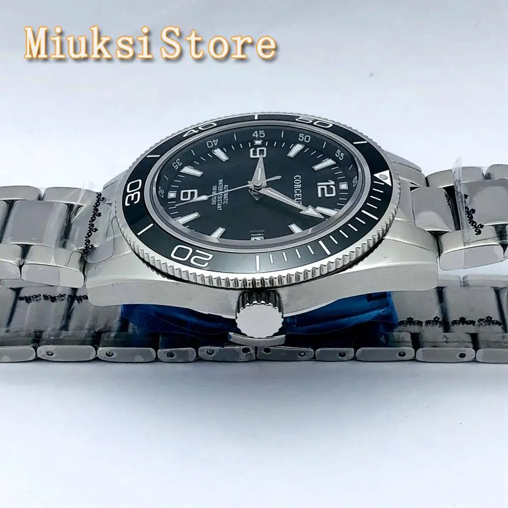 Мужские водонепроницаемые автоматические часы с черным циферблатом 41 мм