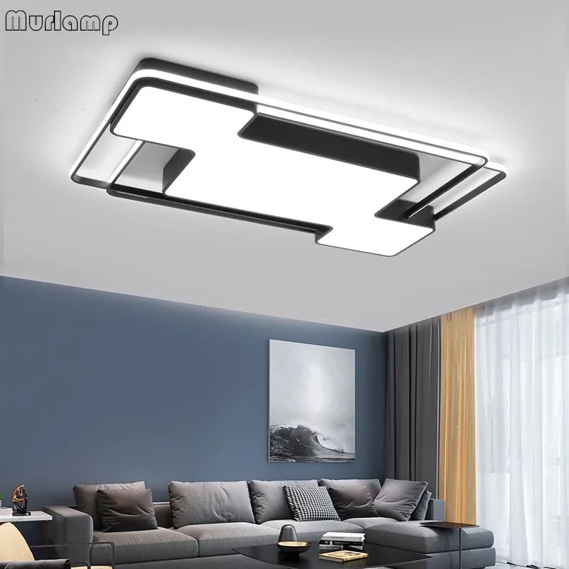 

Modern minimalist living room bedroom personality white plus black LED ceiling lamp creative restaurant led lamps 90-260V