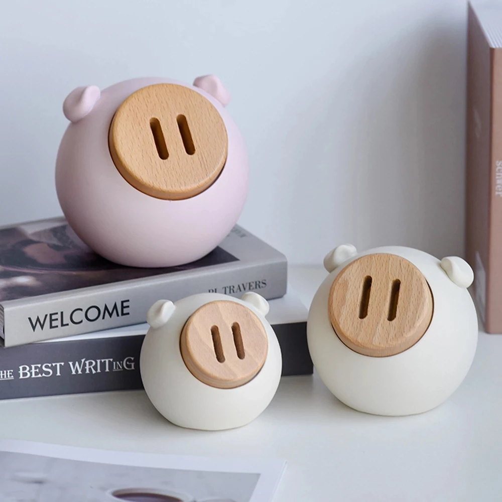 

Lovely Pig Model Coin Bank Resin Bank Money Box Cute Money Bank Cash Box Children's Room Piggy Bank Deposit Box Gift Box Pig