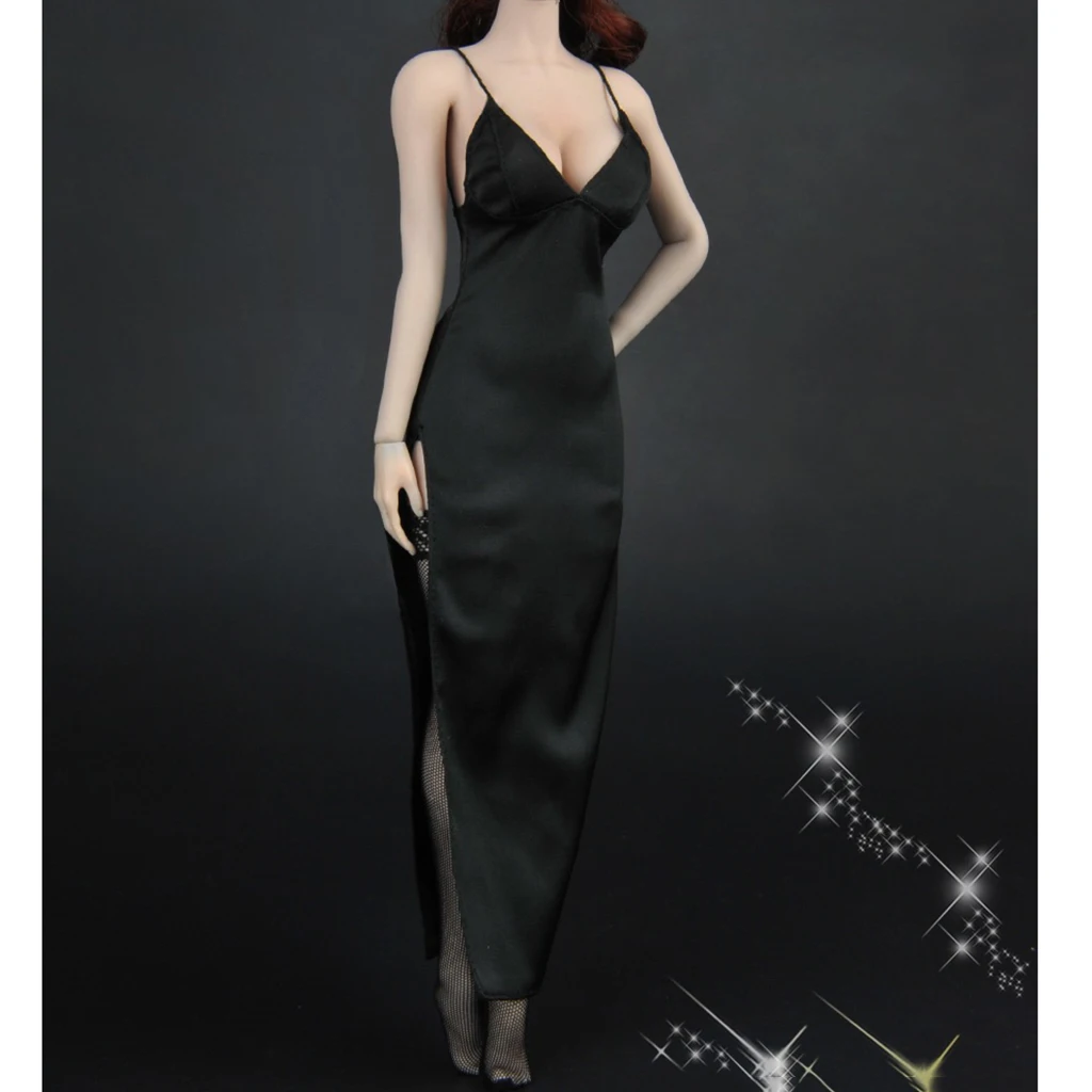 

1:6 Deep V Long Dress & Stockings For 12 Inch TBL PHICEN Female Figure