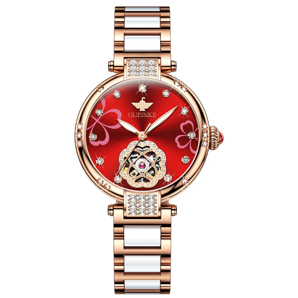 Luxury Women Mechanical Wristwatch Hollow Ladies Watch Waterproof Fashion Luminous Sapphire Skeleton Watches for Women Reloj