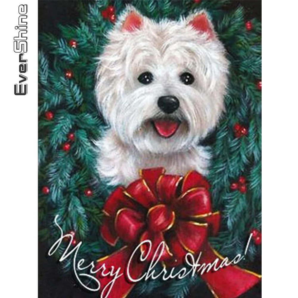 

Evershine Алмазная вышивка собака вышивка крестом наборы 5D DIY Алмазная мозаика Рождество животное картина стразы декор для дома