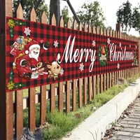 296x48cm happy christmas party supplies yard decorations banners backdrop hanging banner holiday decorations christmas decor