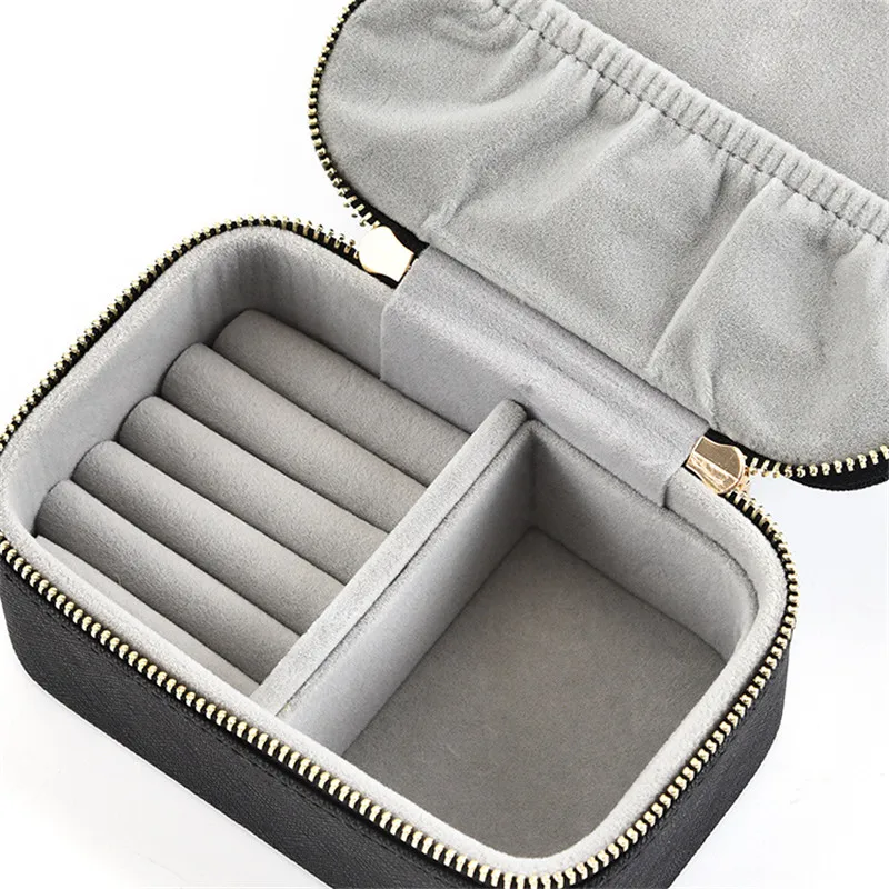 Travel Jewelry Organizer PU Leather Portable Jewelry Case Small Jewelry Boxes for Women Rings Earrings Necklaces Bracelets