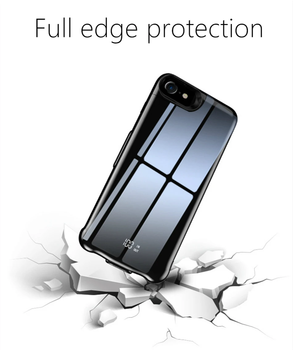 Аккумулятор чехол для iphone 6s 6 7 8 Plus 5000/6000/8000mah зарядное устройство чехол для iphone XS Max XR зарядное устройство чехол