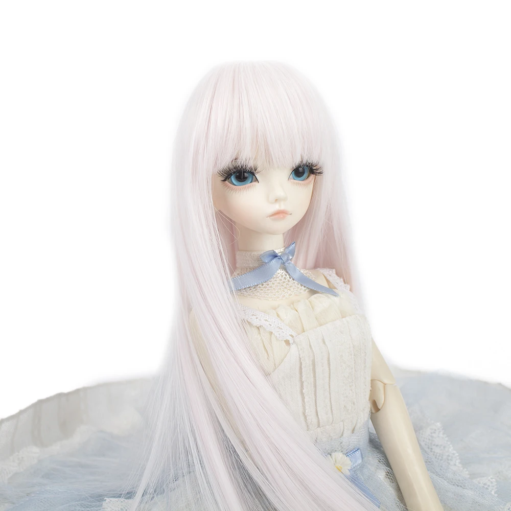 Светильник розовые длинные прямые кукольные волосы с челкой для 1/3 BJD/SD парики