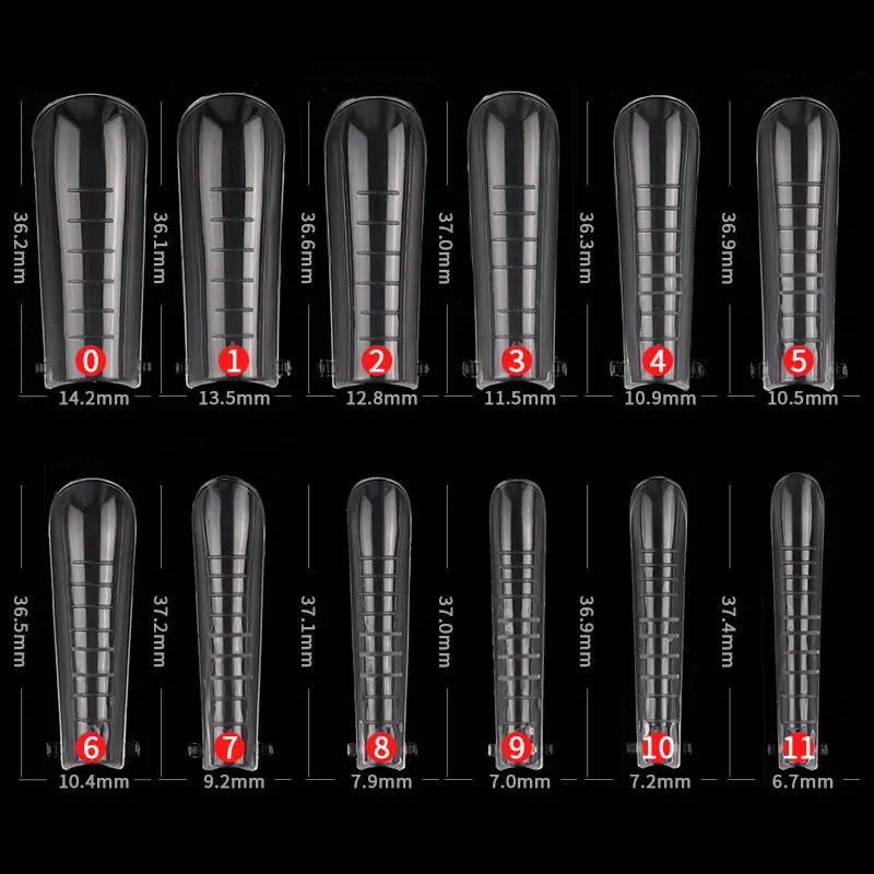 

120 Pcs Quick Building Mold Tips Finger Extension Nail Dual Forms with Storage Box Nail Art UV Builder Poly Nail Gel Tools 2021