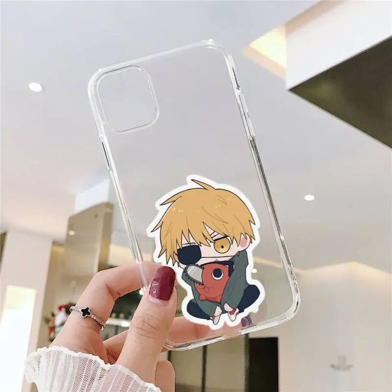 

Anime Chainsaw Man Cartoon Phone Case Transparent soft For iphone 5 5s 5c se 6 6s 7 8 11 12 plus mini x xs xr pro max