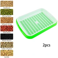 2pcs nursery pots bean seed sprouter trays with shelf plastic double layer germination hydroponic sprouting storage grower plate