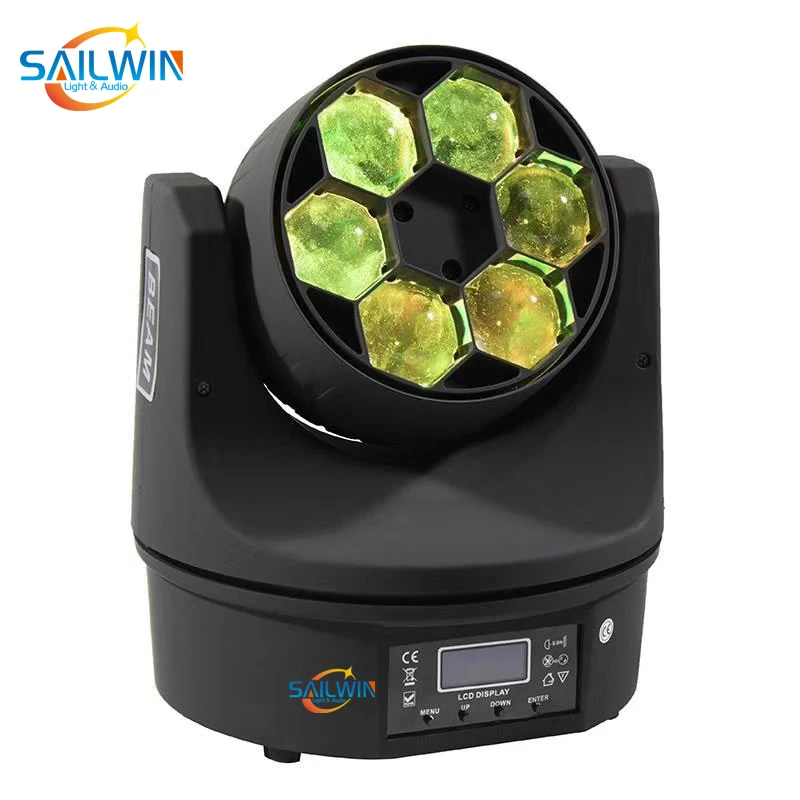Sailwin 6x15 Вт 4в1 RGBW светодиодный светильник с движущейся головкой сценический луч