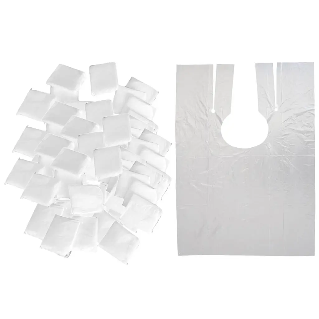 

100x Disposable Salon Barber Gown Hairdressing Cape Hair Cutting Cloak