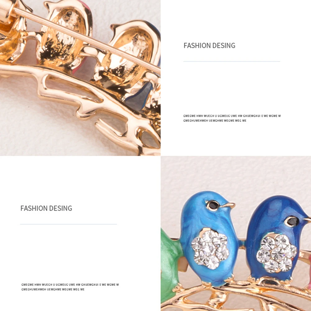 Ювелирное изделие для девочек Милая брошь с птицами элегантная булавка