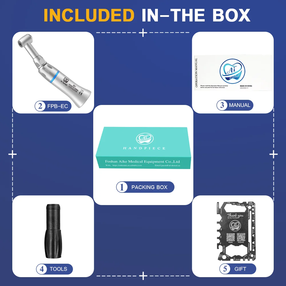 

Dental tools slow low speed hand piece push button 1:1 contra angle air motor handpiece for molar polishing FPB-EC