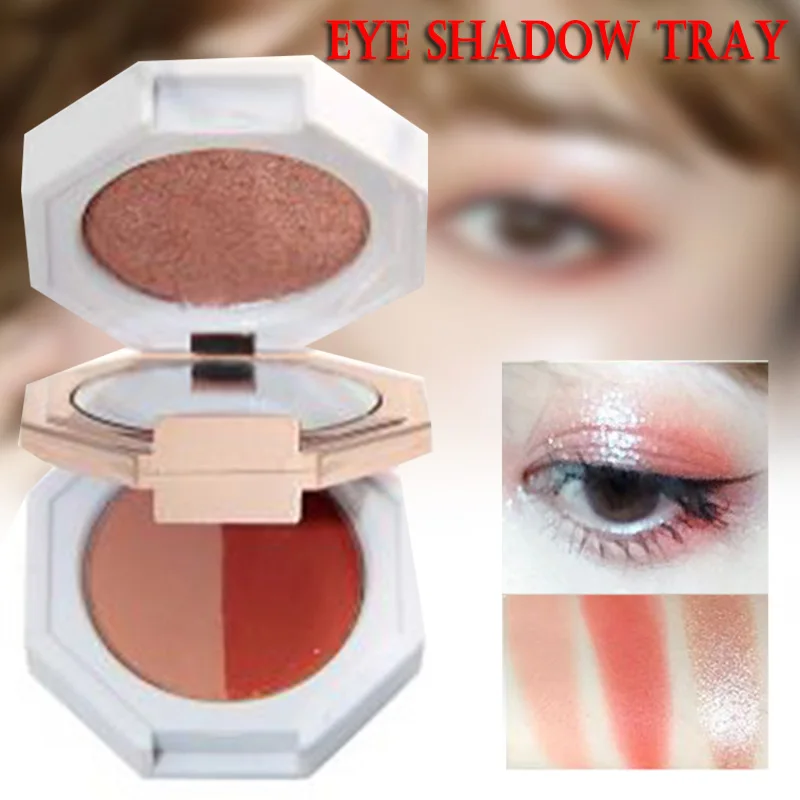 Double Layer Eyeshadow Palette Foldable Marble Effect Pearly Lustre Eye Shadow Case QRD88 |