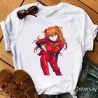 Женская футболка с принтом аниме Asuka Evangelion, летняя футболка с изображением героев мультфильмов в стиле Харадзюку, 2021