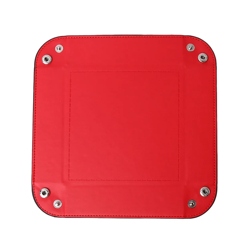 Foldable Storage Tray Leather Belt Snap Buckle Four Corners Folding Debris Creative Office Desk Coin Key | Дом и сад