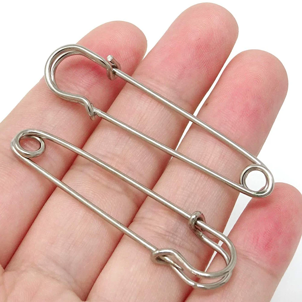 

4/20Pcs 50mm Safety Pins Stainless Steel Needles Sewing Pins Large Safety Pins Brooch for Jewelry DIY Sewing Apparel Accessories