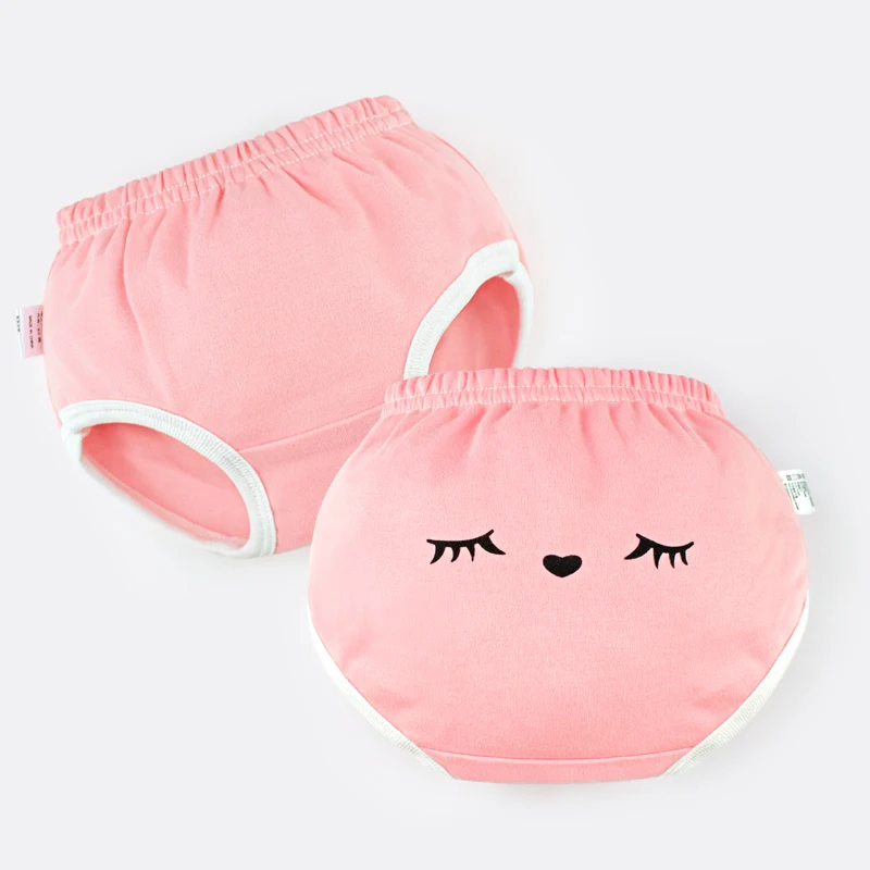 

Lucky Big Cat Solid color Printed animal Children's underwear Boys Girls Newborn diapers pants Bread pants cute (Pink)