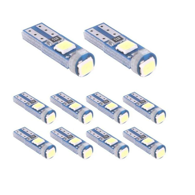 20 шт. T5 W1.2W 27 74 86 206 3SMD 3030 автомобильный интерьерный светильник, автоматический боковой клиновидный светодиодный индикатор приборной панели