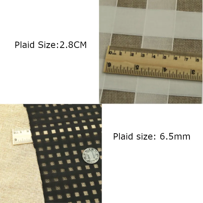 

Large And Small Plaids Checked Organza Fabric Black White Grid Tulle Fabric For Dress,By The Meter