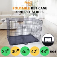 Fast Delivery Pet Dog Cage House with Tray Secure Dog Metal Crates Double-Door Kennel Collapsible Dog House for Small Large Dogs