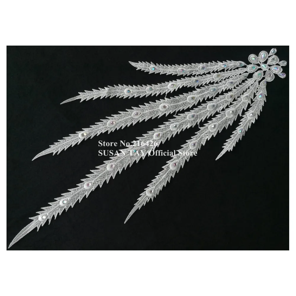 2 шт./лот новинка длинные воротники ручной работы кремового цвета/цвета слоновой