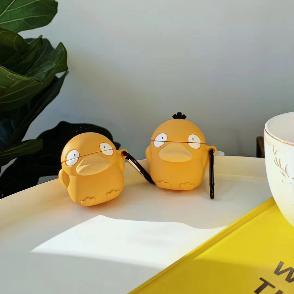 3D чехол для наушников для Airpods, чехол, милый силиконовый чехол с изображением собаки утки из мультфильма для Apple Air pods 2, наушники/Earpods, чехол, брелок, кольцо